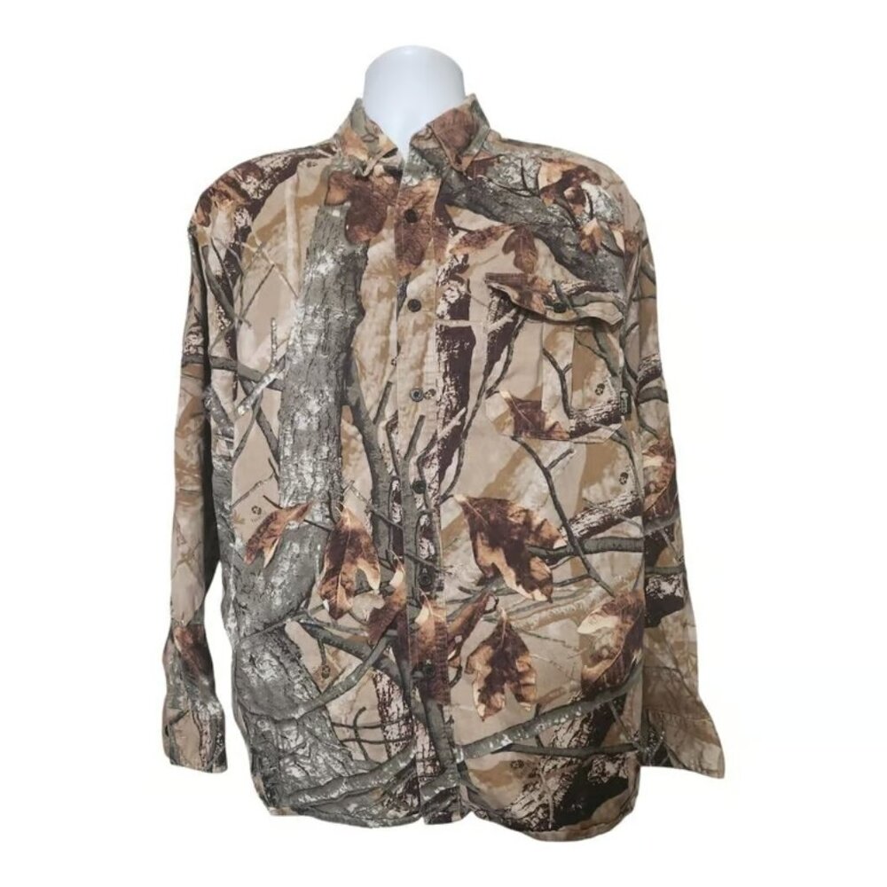 Outfitter Ridge Men's Large Camouflage Button Down Shirt Cotton